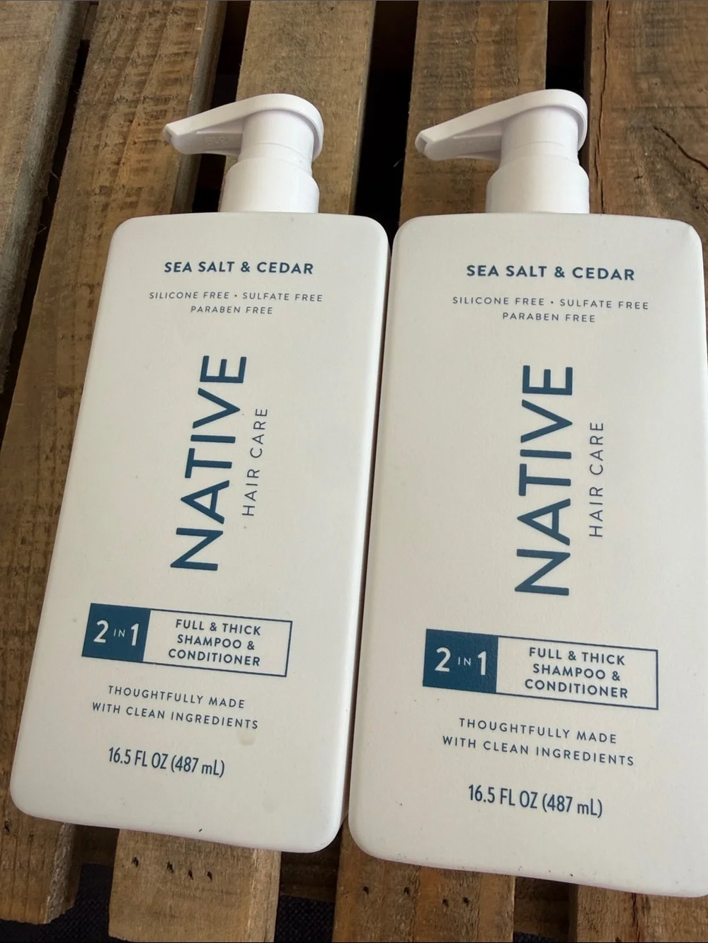 2~Native sea salt & cedar 2 in 1 full & thick shampoo & conditioner